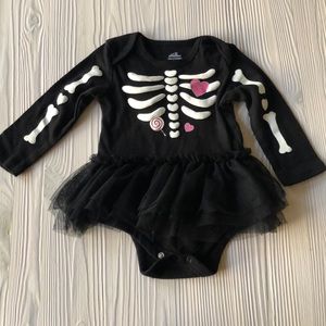 Skeleton tutu onesie